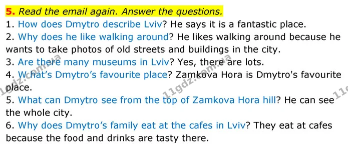 3. Read the email. Match the words in bold in the text with the pictures. — ГДЗ Робочий зошит Англійська мова 5 клас Коста (prepare 5)
