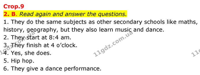 2. B. Read again and answer the questions. — ГДЗ Англійська мова 6 клас Мітчелл