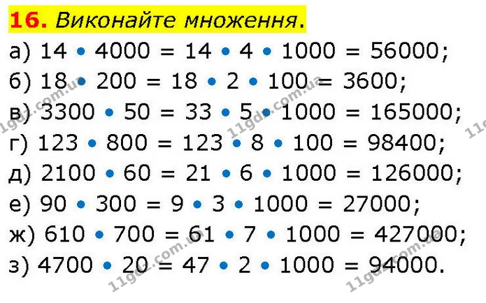 16. Виконайте множення. — ГДЗ Математика 6 клас Біос 1-2 ч.