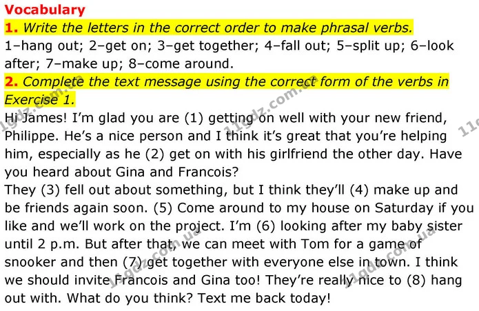 1. Write the letters in the correct order to make phrasal verbs. — ГДЗ робочий зошит Англійська мова 8 клас Гарет Джонс 2025