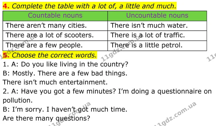 4. Complete the table with a lot of, a little and much. — ГДЗ Англійська мова 8 клас Стайрінг (Prepare)