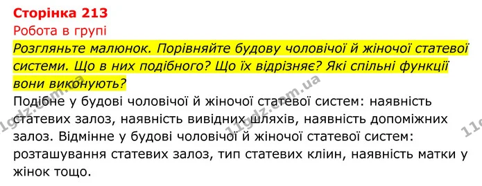 Стор. 213 — 1 — ГДЗ Біологія 8 клас Тагліна — ГДЗ Біологія 8 клас Тагліна