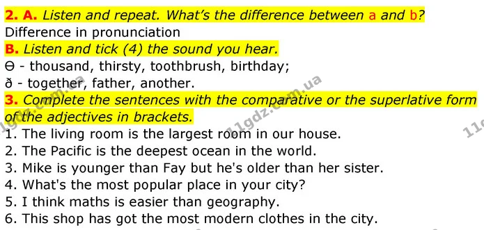 2. A. Listen and repeat. What’s the difference between a and b? — ГДЗ Англійська мова 5 клас Мітчелл