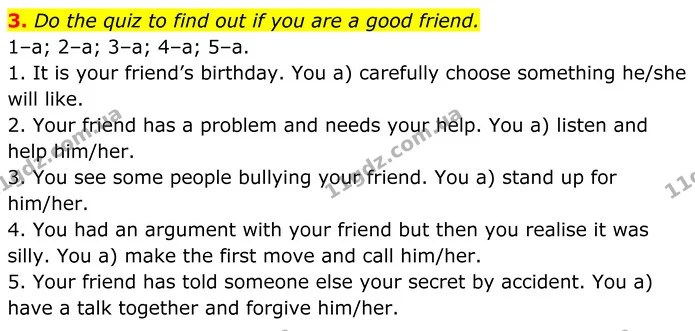3. Do the quiz to find out if you are a good friend. — ГДЗ Англійська мова 8 клас Карпюк 2025