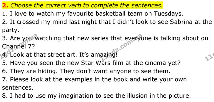 2. Choose the correct verb to complete the sentences. — ГДЗ робочий зошит Англійська мова 8 клас Гарет Джонс 2025