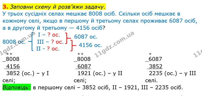 3. Заповни схему й розв’яжи задачу. — ГДЗ Робочий зошит Математика 4 клас Листопад