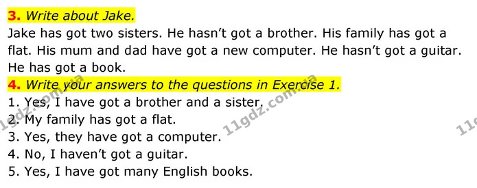 4. Write your answers to the questions in Exercise 1. — ГДЗ Робочий зошит Англійська мова 5 клас Коста (prepare 5)