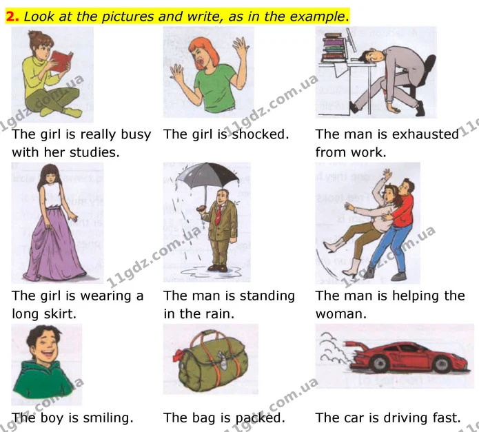 2. Look at the pictures and write, as in the example. — ГДЗ зошит grammar Англійська мова 7 клас Карпюк
