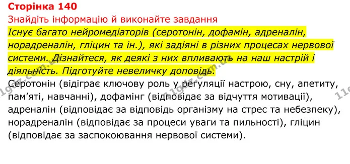 Стор. 140 — 1 — ГДЗ Біологія 8 клас Тагліна — ГДЗ Біологія 8 клас Тагліна