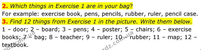 2. Which things in Exercise 1 are in your bag? — ГДЗ робочий зошит Англійська мова 6 клас Prepare