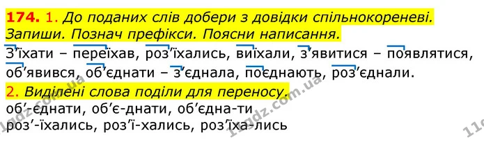 174. 1. До поданих слів добери з довідки спільнокореневі. — ГДЗ Українська мова та читання 3 клас Коваленко (1 частина)