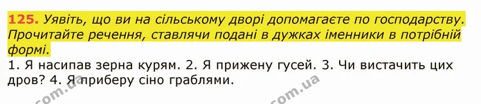 125. Уявіть, що ви на сільському дворі допомагаєте по господарству. — ГДЗ Українська мова 6 клас Заболотний 2019