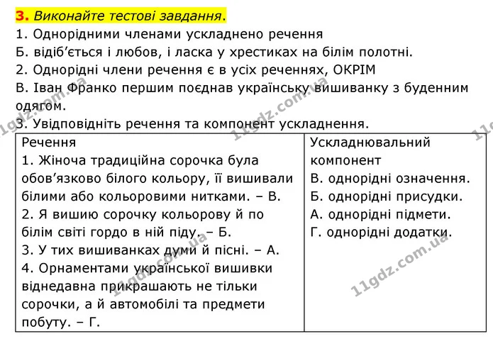 3. Виконайте тестові завдання. — ГДЗ Українська мова 8 клас Авраменко (поглиблений)