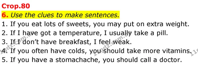 6. Use the clues to make sentences. — ГДЗ Робочий зошит Англійська мова 7 клас Карпюк