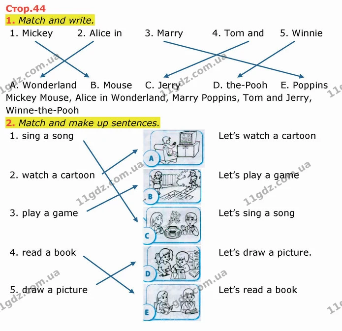 1. Match and write. — ГДЗ зошит Англійська мова 3 клас Косован (Карпюк)