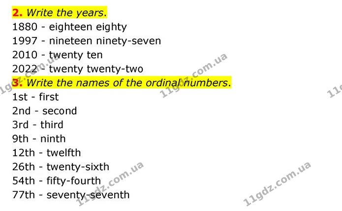 2. Write the years. — ГДЗ Робочий зошит Англійська мова 5 клас Карпюк