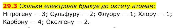 29.3 Скільки електронів бракує до октету атомам: — ГДЗ Робочий зошит Хімія 8 клас Григорович