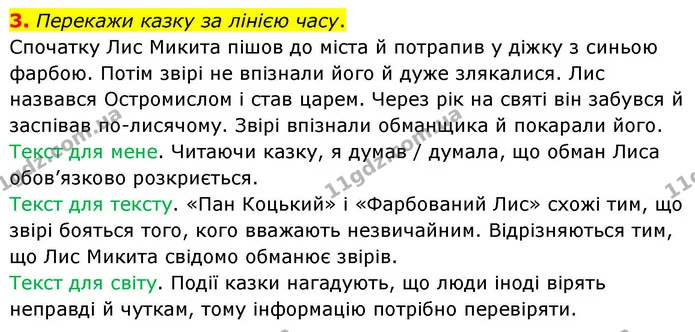 3. Перекажи казку за лінією часу. — ГДЗ Українська мова та читання 4 клас Большакова
