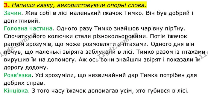 3. Напиши казку, використовуючи опорні слова. — ГДЗ Українська мова та читання 4 клас Большакова