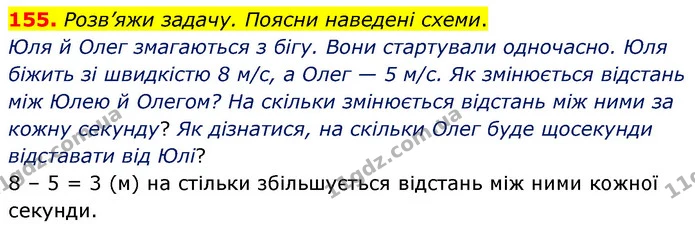 155. Розв’яжи задачу. Поясни наведені схеми. — ГДЗ Математика 5 клас Скворцова 2022