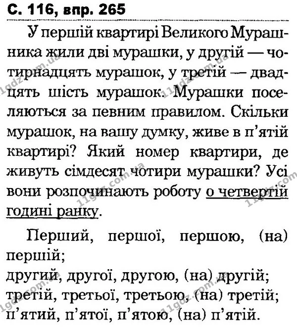 265 — ГДЗ Українська мова та читання 4 клас Захарійчук 2015