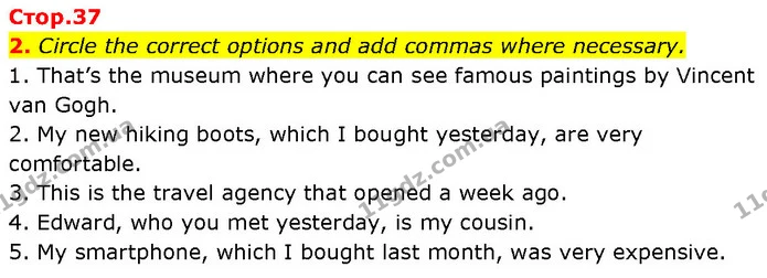 2. Circle the correct options and add commas where necessary. — ГДЗ Англійська мова 7 клас Мітчелл