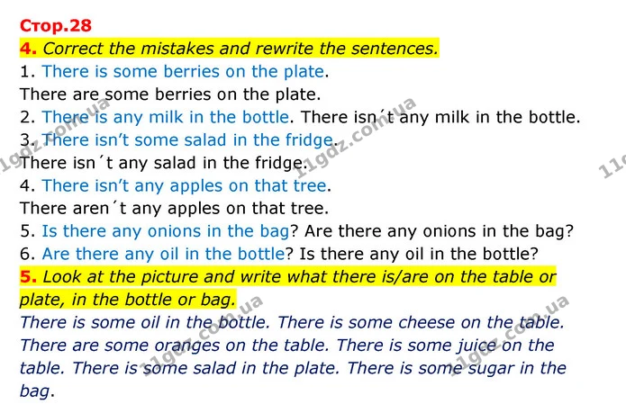 4. Correct the mistakes and rewrite the sentences. — ГДЗ Зошит з граматики Англійська мова 5 клас Карпюк 2022