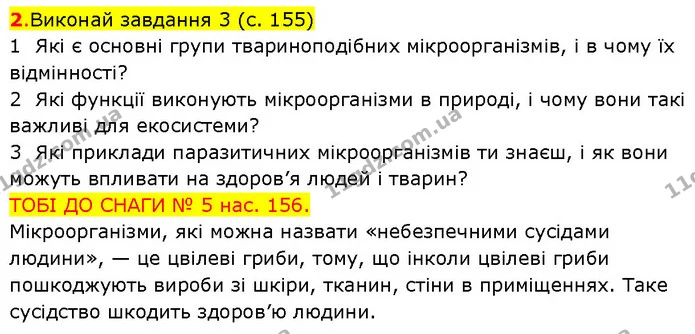 2. Виконай завдання 3 (с. 155) — ГДЗ Робочий зошит Пізнаємо природу 6 клас Коршевнюк