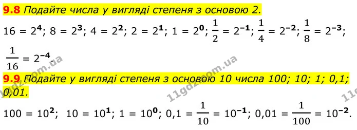 9.8 Подайте числа у вигляді степеня з основою 2. — ГДЗ Алгебра 8 клас Істер