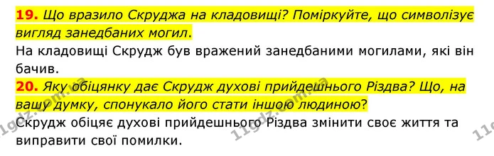19. Що вразило Скруджа на кладовищі? Поміркуйте, що символізує вигляд занедбаних могил. — ГДЗ Зарубіжна література 6 клас Міляновська