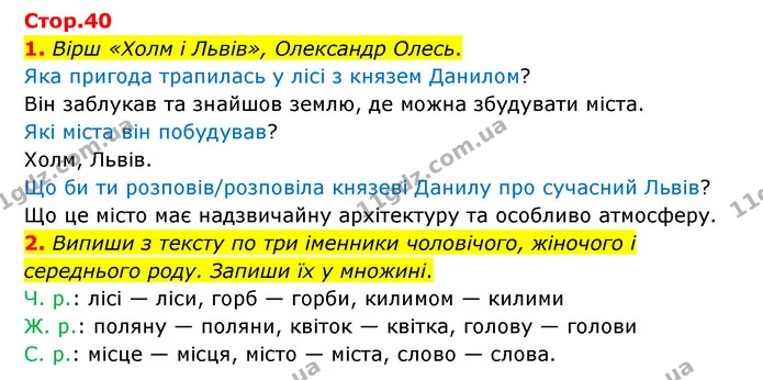 1. Вірш «Холм і Львів», Олександр Олесь. — ГДЗ Українська мова 4 клас Чабайовська