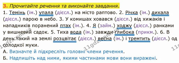 3. Прочитайте речення та виконайте завдання. — ГДЗ Українська мова 5 клас Авраменко 2022