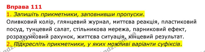 111 — ГДЗ Українська мова 6 клас Літвінова