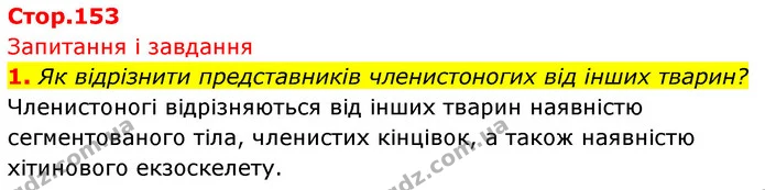 1. Як відрізнити представників членистоногих від інших тварин? — ГДЗ Біологія 7 клас Тагліна
