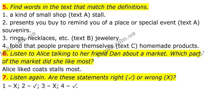 5. Find words in the text that match the definitions. — ГДЗ Англійська мова 7 клас Коста