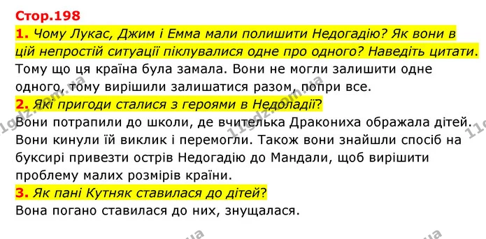 1. Чому Лукас, Джим і Емма мали полишити Недогадію? Як вони в цій непростій ситуації піклувалися одне про одного? Наведіть цитати. — ГДЗ Зарубіжна література 6 клас Ніколенко