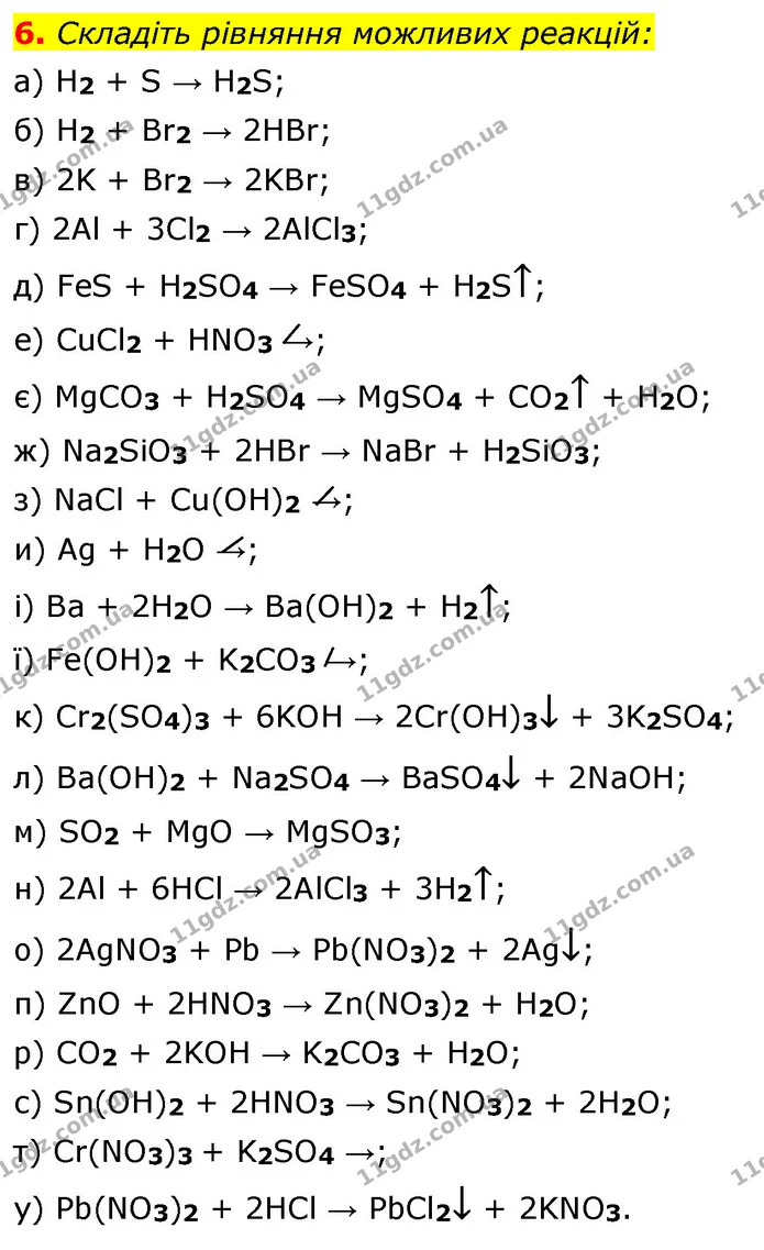 §39 Впр.6 — ГДЗ Хімія 8 клас Григорович 2021 — ГДЗ Хімія 8 клас Григорович 2021