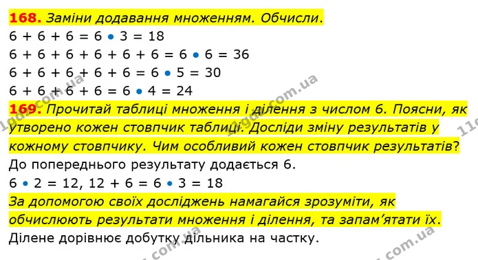168. Господар уранці надоїв від корови 12 л молока, удень — на 3 л менше, ніж уранці, а ввечері — на 1 л більше, ніж удень. Скільки — ГДЗ Математика 3 клас Заїка 1-2 ч.