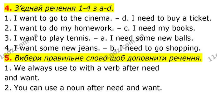 4. З’єднай речення 1-4 з a-d. — ГДЗ Англійська мова 5 клас Коста Джоанна