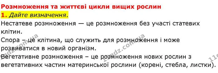 1. Дайте визначення. — ГДЗ робочий зошит Біологія 7 клас Кулініч