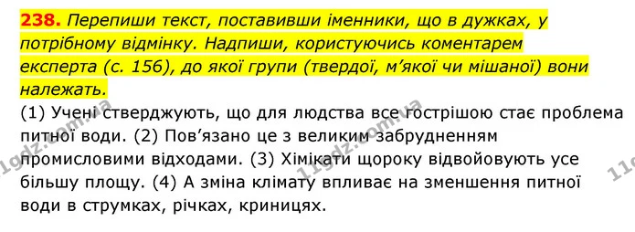 238. Перепиши текст, поставивши іменники, що в дужках, у — ГДЗ Українська мова 6 клас Онатій