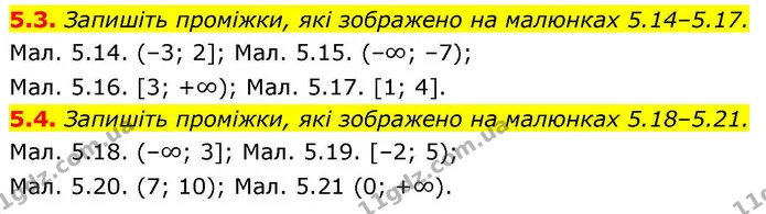 5.3. Запишіть проміжки, які зображено на малюнках 5.14–5.17. — ГДЗ Алгебра 9 клас Істер