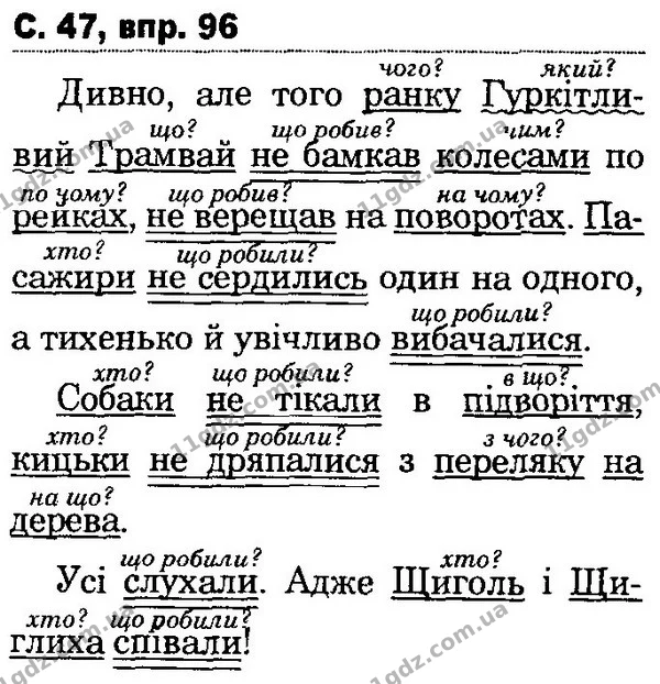 96 — ГДЗ Українська мова та читання 4 клас Захарійчук 2015