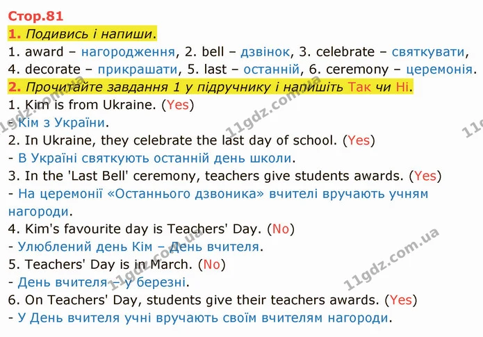 1. Подивись і напиши. — ГДЗ Зошит Англійська мова 4 клас Мітчелл