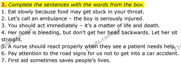 2. Complete the sentences with the words from the box. — ГДЗ Робочий зошит Англійська мова 7 клас Карпюк