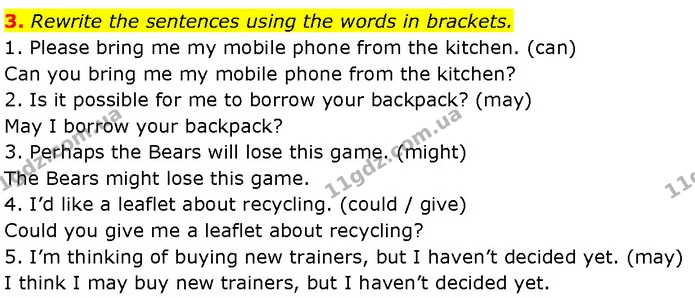 3. Rewrite the sentences using the words in brackets. — ГДЗ Англійська мова 7 клас Мітчелл