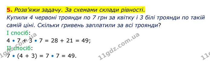 5. Розв’яжи задачу. За схемами склади рівності. — ГДЗ Математика 3 клас Логачевська 1-2 ч.