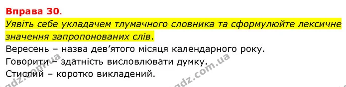 Уявіть себе укладачем тлумачного словника та сформулюйте лексичне значення запропонованих слів. — ГДЗ Українська мова 5 клас Літвінова