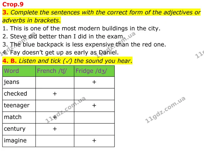 3. Complete the sentences with the correct form of the adjectives or adverbs in brackets. — ГДЗ Англійська мова 8 клас Мітчелл