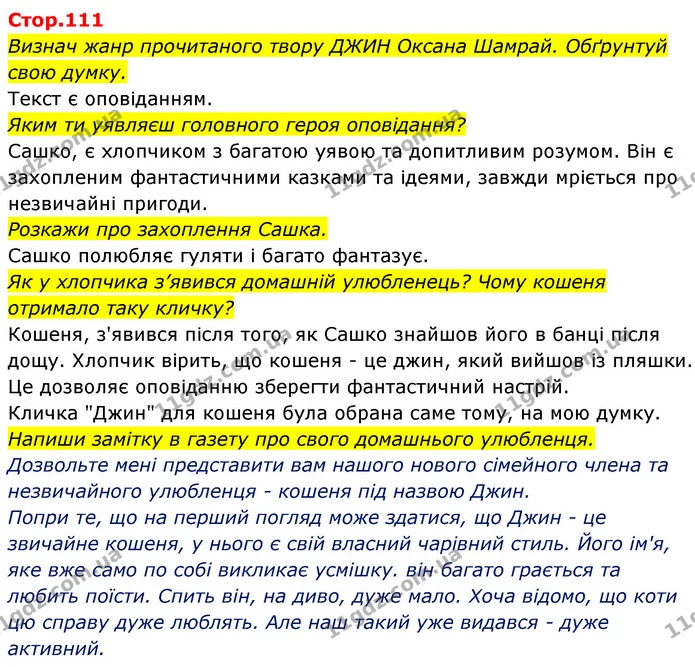 Визнач жанр прочитаного твору ДЖИН Оксана Шамрай. Обґрунтуй свою думку. — ГДЗ Українська мова та читання 4 клас Савчук